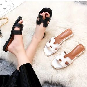 Women's Oran Flat Sandals H Type PU Leather